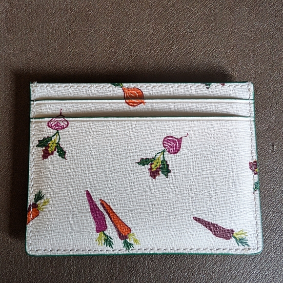 Kate Spade White Card Holder with Vegetable Print - Picture 2 of 2